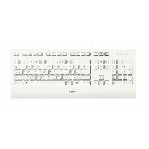 Logitech K280e tastiera USB QWERTZ Tedesco Bianco