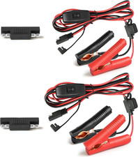 SAE Battery Alligator Clips Wire Harness with On/Off Switch 7.9Ft/2.4M 16AWG, 12