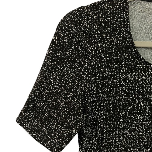 Theory Black Contrast Speckled Amstead Knit Stretchy Sheath Dress Women’s 0 - Picture 5 of 7