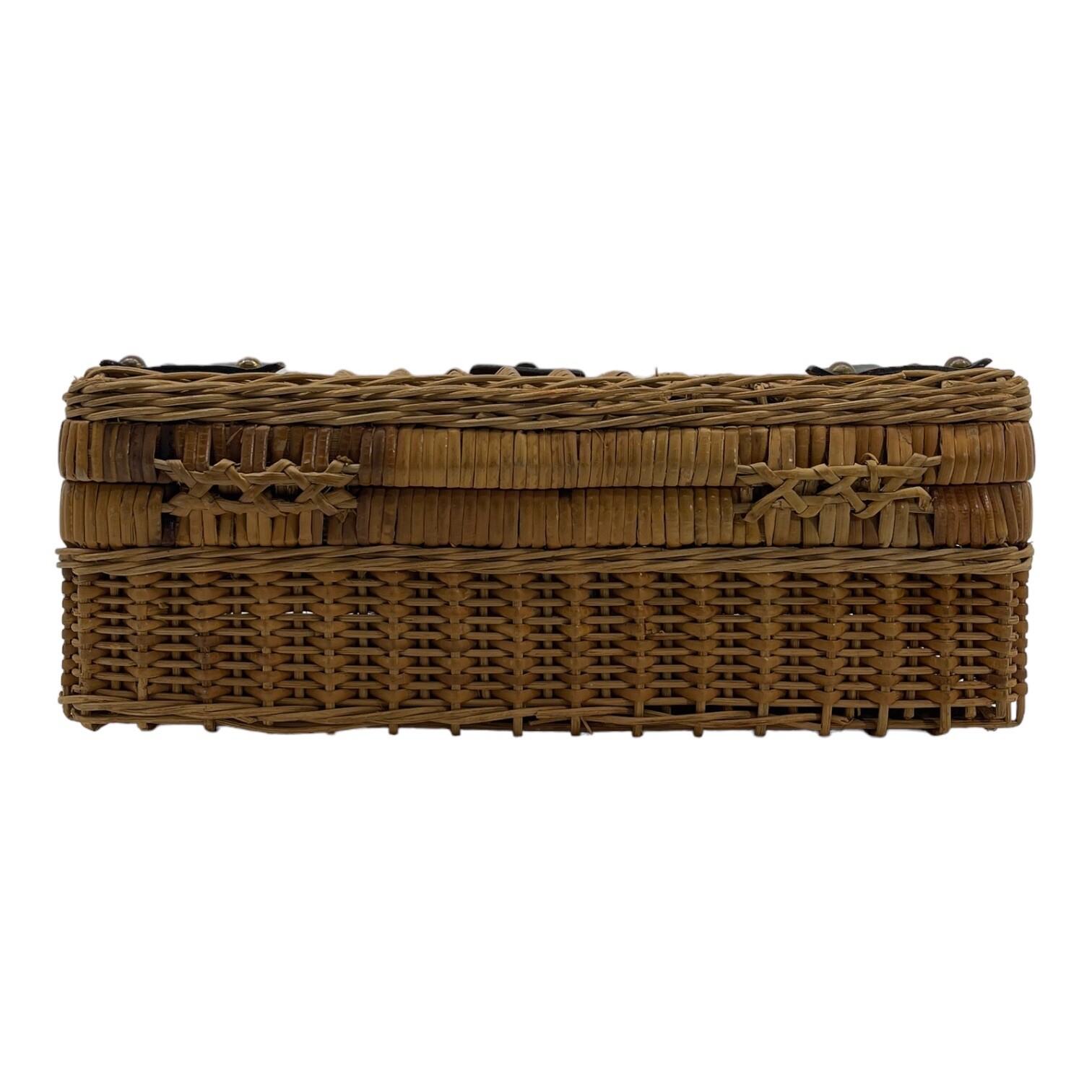 Vintage 50s 60s ETIENNE AIGNER Large Woven Wicker Leather Handbag Basket Bag image 10