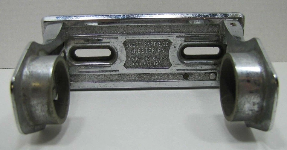 Soporte de papel higiénico de 1930 Art Deco Scott Paper Co Chester Pa EE. UU. herrajes Foto 2 de 4