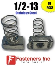 (QTY 10) 1/2-13 Stainless Steel Spring Nuts for Unistrut Channel P1010U-SS 