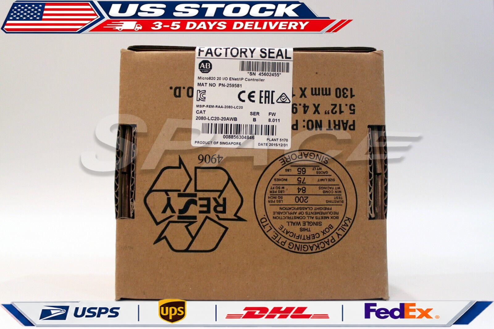 NEW Allen Bradley 2080-LC20-20AWB Micro820 20 I/O ENet/IP Controller UPS Shippin