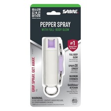 Sabre Pepper Spray with Quick Release Key Ring - Glow in the Dark - UV Dye