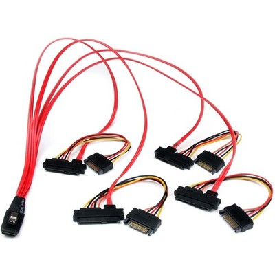 StarTech 50cm Internal Serial Attached SCSI Mini SAS Cable SFF8087 to 4x SFF8482