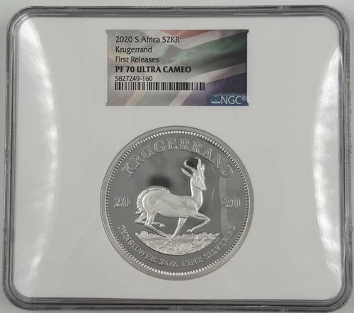 2020 R2 South Africa 2 oz Silver Krugerrand First Releases NGC PF 70 Ultra Cameo
