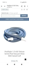 Pool Style Deluxe Pool Vacuum Hose PSL-40-8250 1-1/2" x 50' Swivel Cuff New