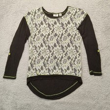 Cato Girls Sweater L Black Lace Long Sleeve Rayon Blend
