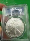 2003 $1 AMERICAN SILVER EAGLE PCGS MS69 CLASSIC BLUE LABEL Blast White Beautiful