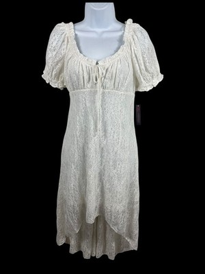 Lace Babydoll Dress Womens L White Coquette Cottagecore Milkmaid Midi NOBO  NWT | eBay