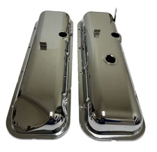 1965 - 1972 BBC Big Block Chevy Valve Covers Chrome Recessed Corner Corvette 454