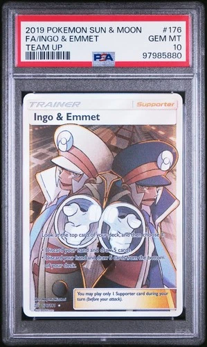 PSA 10 - SM Team Up - Ingo & Emmet - 176/181 - Full Art Ultra Rare