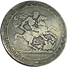 1820 GEORGE III SILVER CROWN ONLY 448K RARE MINTED Designer Benedetto Pistrucci