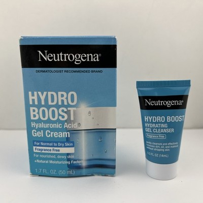Neutrogena Hydro Boost Gel Cream, Fragrance-Free 1.7 oz + Trial Size Gel Cleaner