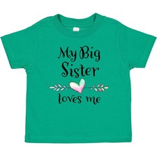 Inktastic My Big Sister Loves Me- Heart Baby T-Shirt Family Sisters Siblings Sis