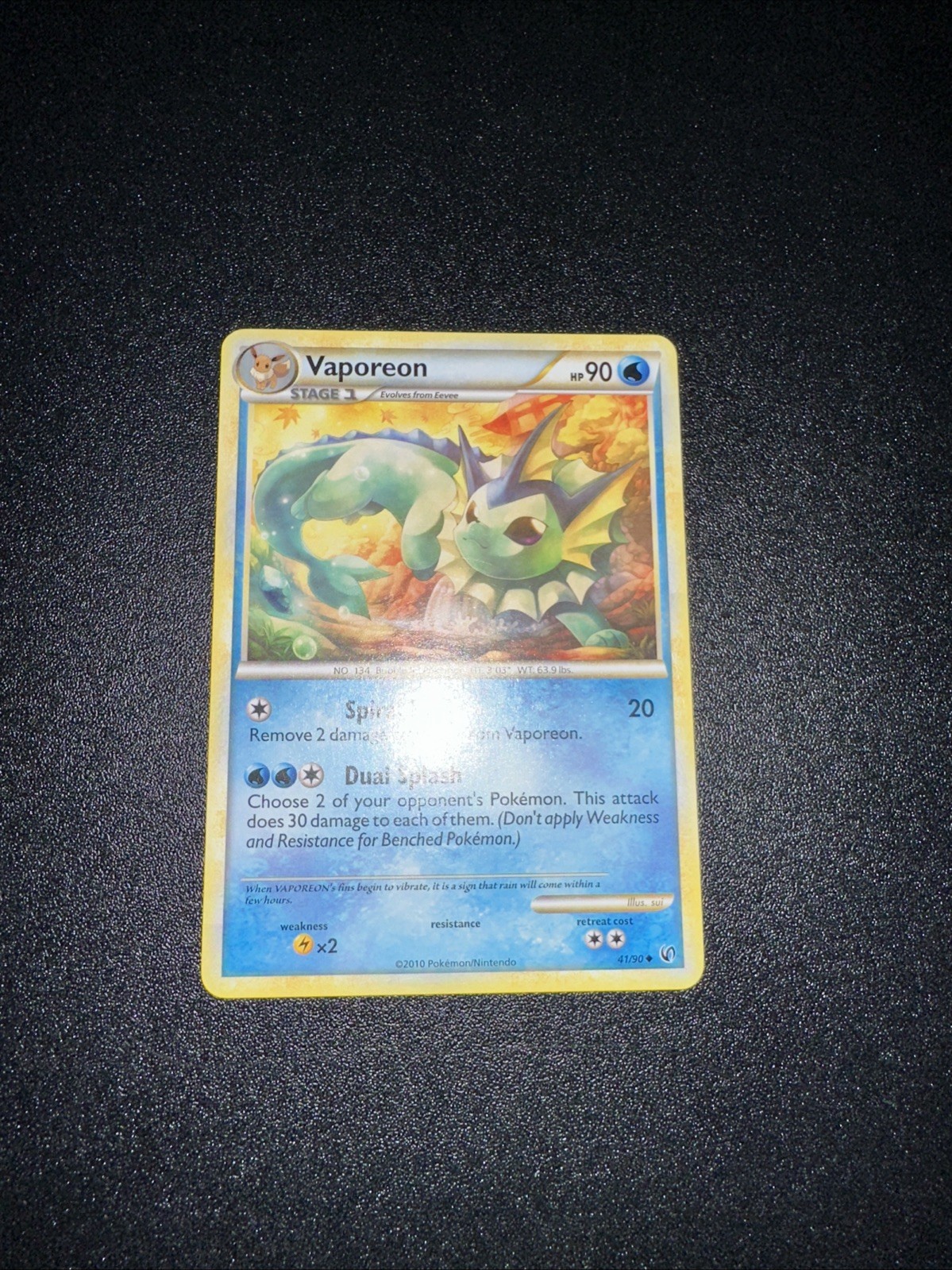 Pokémon TCG Vaporeon 41/90 HGSS Undaunted Regular Uncommon LP