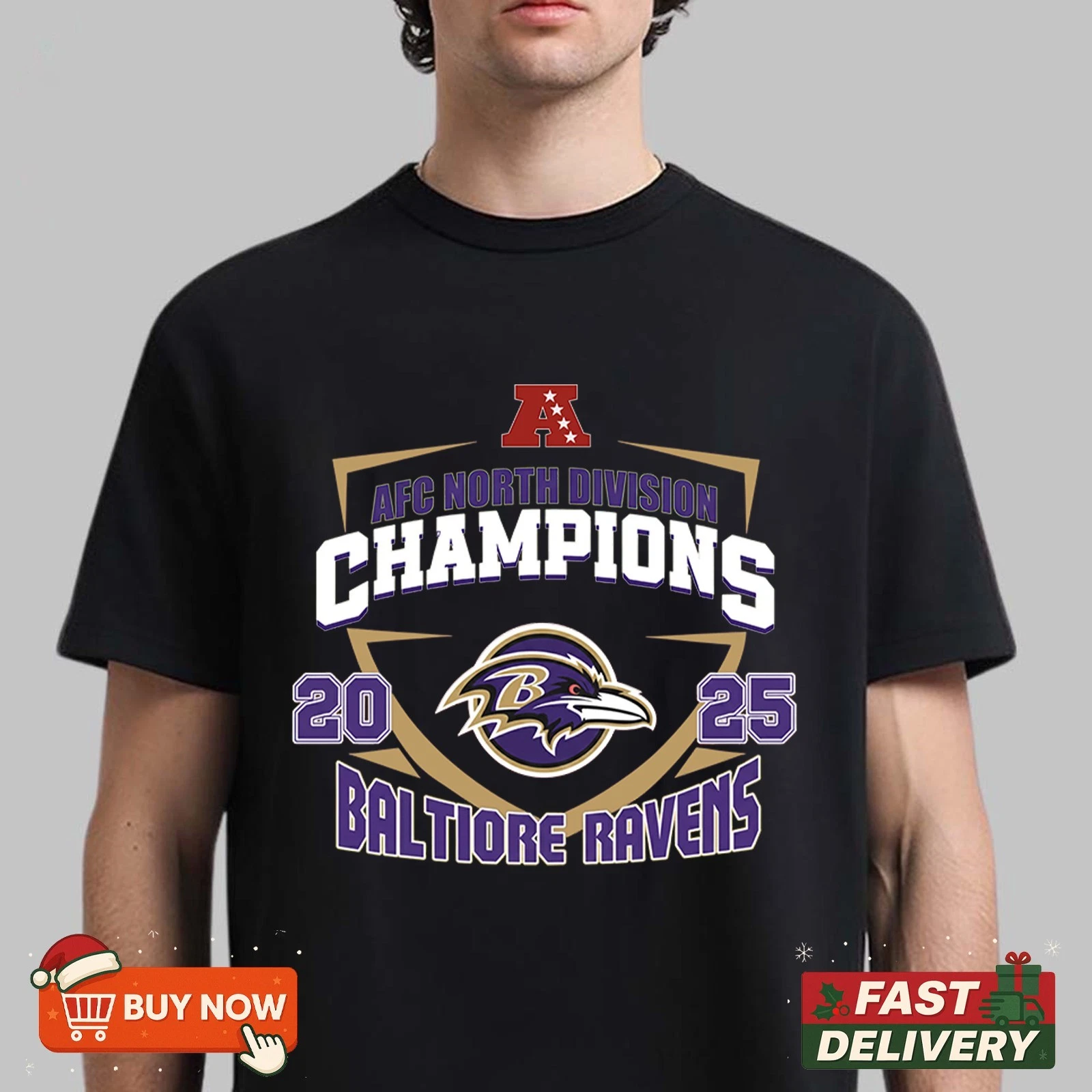 Baltimore Ravens AFC North Division Champions 2025 TShirt