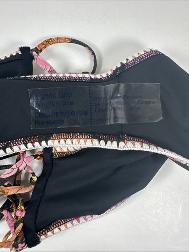 NWT Pink By Victoria's Secret Swim Bikini Bottoms And Top 36D Large Pink Floral - Picture 16 of 18