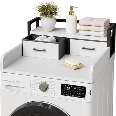 #ad 2 Tier Washer Dryer Countertop Washing Machine Topper with Shelf and 2 Drawers $50.94