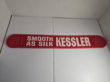 Vtg Kessler Whiskey Bar Rail Mat Runner 23.75" x 3.25" Smooth as Silk Red White 