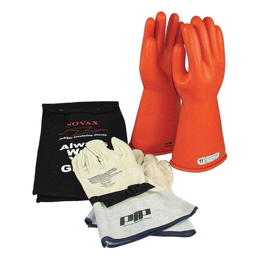 (1 PAIR)NOVAX 147-0-11/11 RUBBER INSULATING GLOVES 11" L SIZE 11 ORANGE STRAIGHT