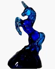 Beautiful Fenton Cobalt Blue  Unicorn Figurine Embossed with Logo & Logo Sticker