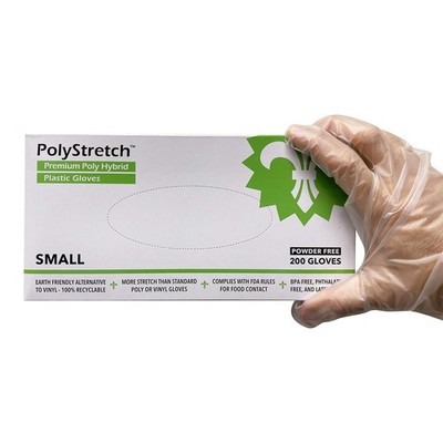 Disposable Gloves Poly Hybrid 800 Count Powder-Free Size Small - Excellent Fit