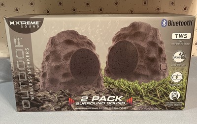 Rock Speaker Wireless Bluetooth Stereo 2 Pack Outdoor IPX5 Waterproof Recharge