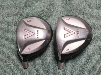 TaylorMade V STAHL Fairwayholz Head Set 3W 15° 5W 18° Head Only LH Lefty Golf