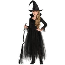 Enchanted Witch Costume Set - Small 4-6 - Deluxe Black Polyeste - S - Open Box