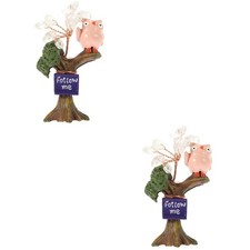 2 Pieces Resin Owl Figurines Decoration Desktop Decorations Figure