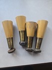Vtg Set Of 4 Mid Century MCM Tapered Gold Tip Wood Furniture Legs 5” Screw In — photo 1