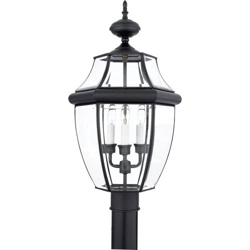 Newbury - 3 Light Large Post Lantern-Mystic Black Finish Outdoor Lantern Quoizel - Picture 1 of 7