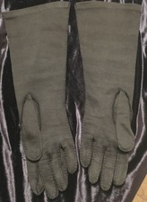 vintage womens dress gloves 60's Opera Black Size 6