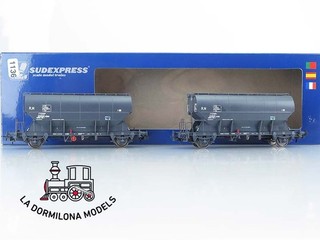 MG1136 H0 =DC SUDEXPRESS 570091107 2 vagones tolva Tdg grises RENFE OVP