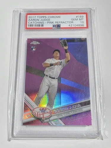 Topps 2017 Topps Chrome Aaron Judge RC #169 Yankees Pink Refractor PSA 10