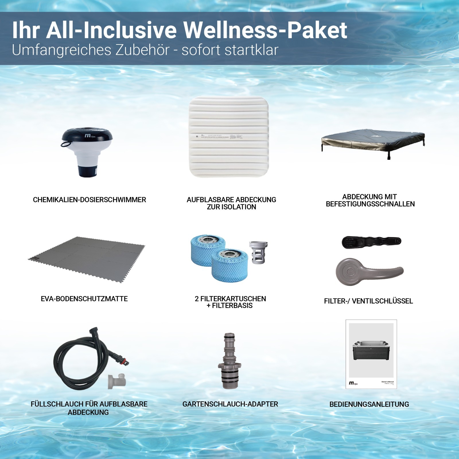 MSpa Outdoor Whirlpool Frame Tribeca mit App Steuerung Pool 6 Personen 160x65 cm