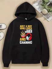 Men'S Anime Graphic Hoodie - Heavyweight Black Sweatshirt with Ramen  Gaming De