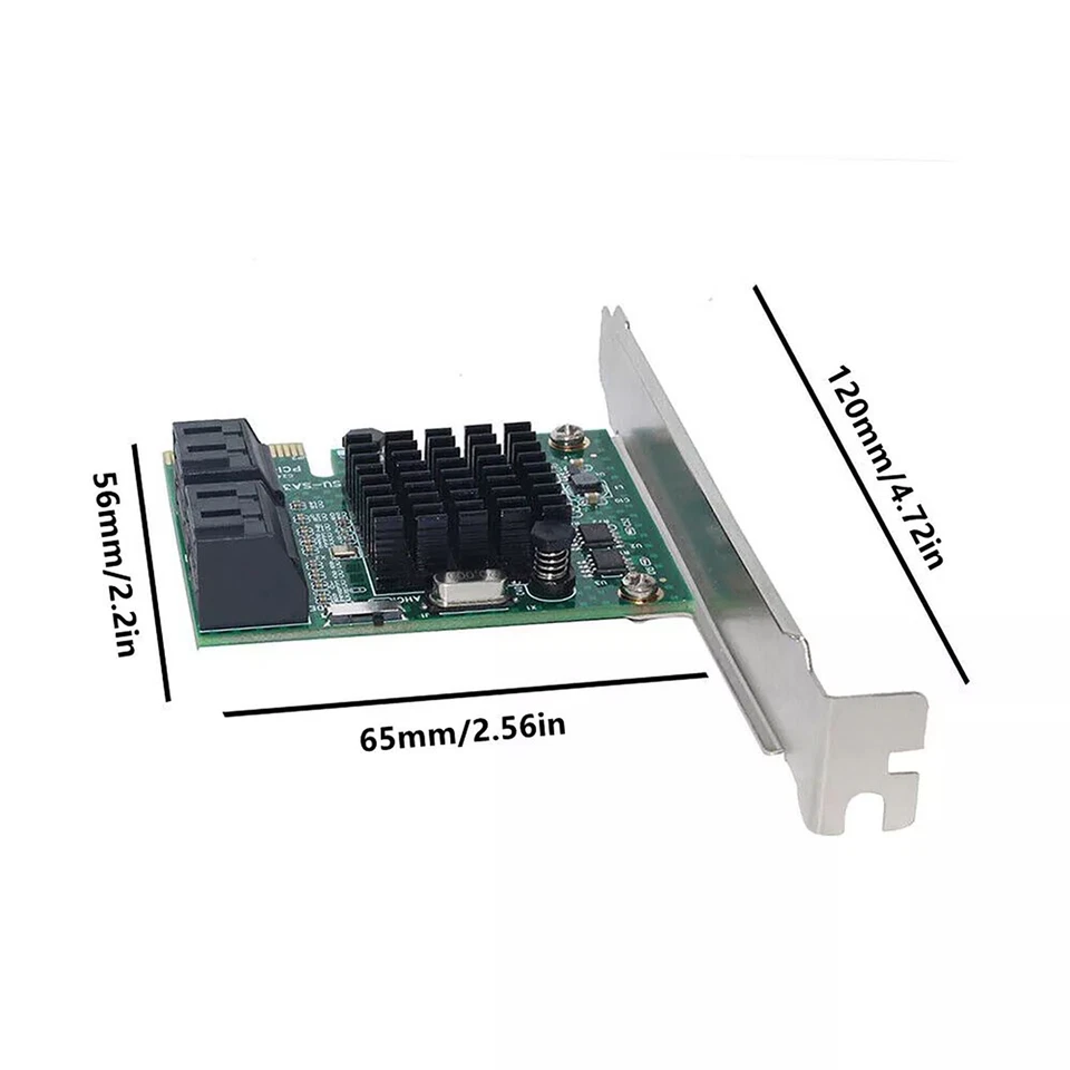 1X PCI Express SATA3.0 Interface 4 Port Extenders PCI-E X1/X4/X8/X16 6Gbps Card - Image 2 of 4