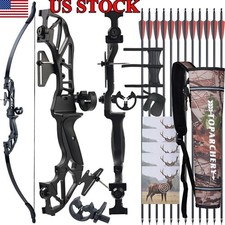 RH 54"Takedown Recurve Bow Carbon Arrows Set for Archery Hunting Shooting Target
