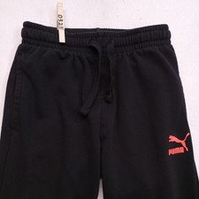Puma Pull On Active Running Athletic Pants Youth Boys Size S Black Orange Blue