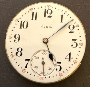 Antique 1917 Elgin Grade 289 Pocket Watch Movement Parts/Repair 6s 7j USA