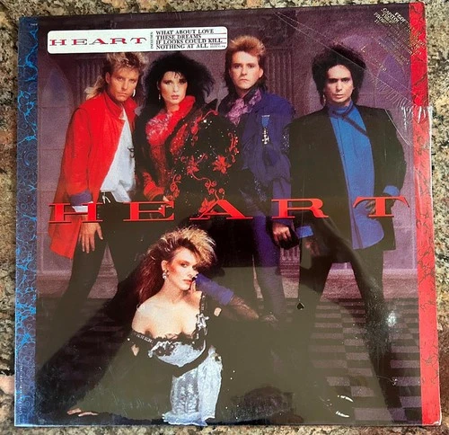 HEART~1985 GOLD EMBOSSED FACTORY SEALED US PROMO W/RARE HYPE STKR~NM