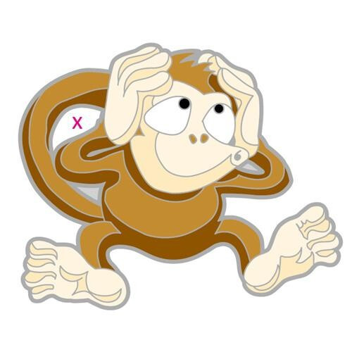 40491 - Hear, See, Speak NO EVIL Monkey mini pathtag (geocoin alt) geocaching - Imagen 1 de 3