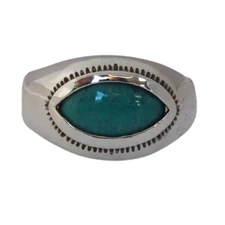 SilverNess Men's Jewellery Turquoise Eye  Ring: 925 Sterling Silver