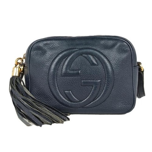 Gucci Soho Disco Navy Calfskin Leather 