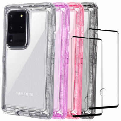 For Samsung Galaxy S20 Ultra/S20 Plus Hybrid Case Clear Cover Screen  Protector