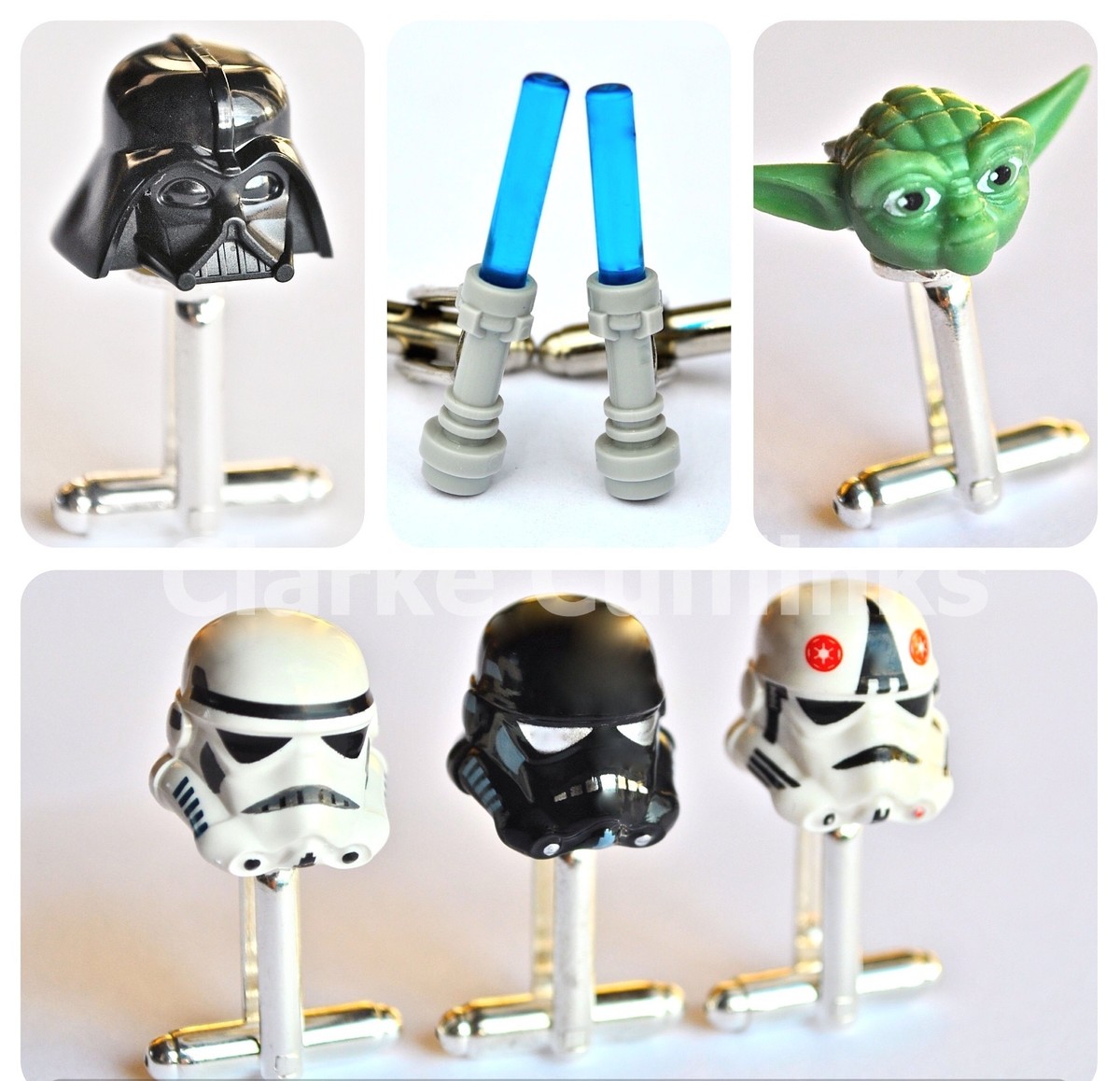 Stormtrooper Manschettenknöpfe Star Wars - Versilbert Mit Schwarzen Details