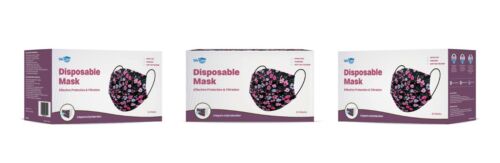 WeCare Maschera Viso Monouso, 3 Strati 50 Avvolta Singolarmente - Stampa Floreale - Foto 11 di 11