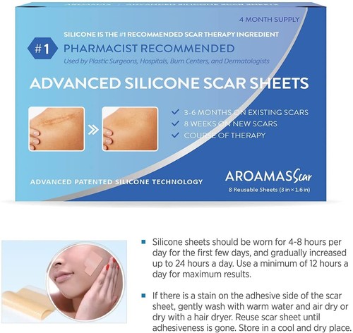 Professional Soft Silicone Scar Sheets Strips, Soften and Flattens Scars Resu... - Picture 7 of 9
